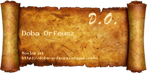 Doba Orfeusz névjegykártya